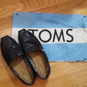 Toms Black Glitter shoes