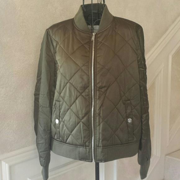 BCBGeneration Olive Quilted Bomber Jacket - Picture 2 of 8