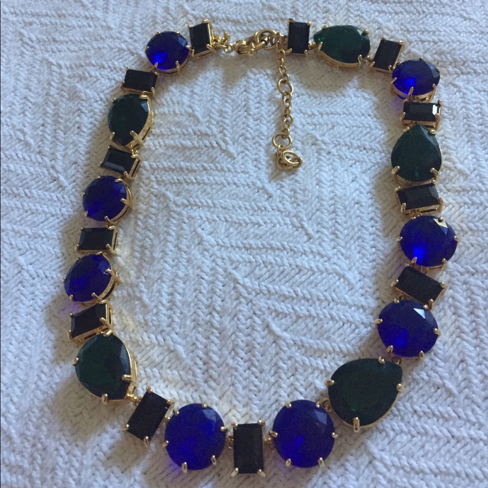 J Crew necklace - blue and green stones