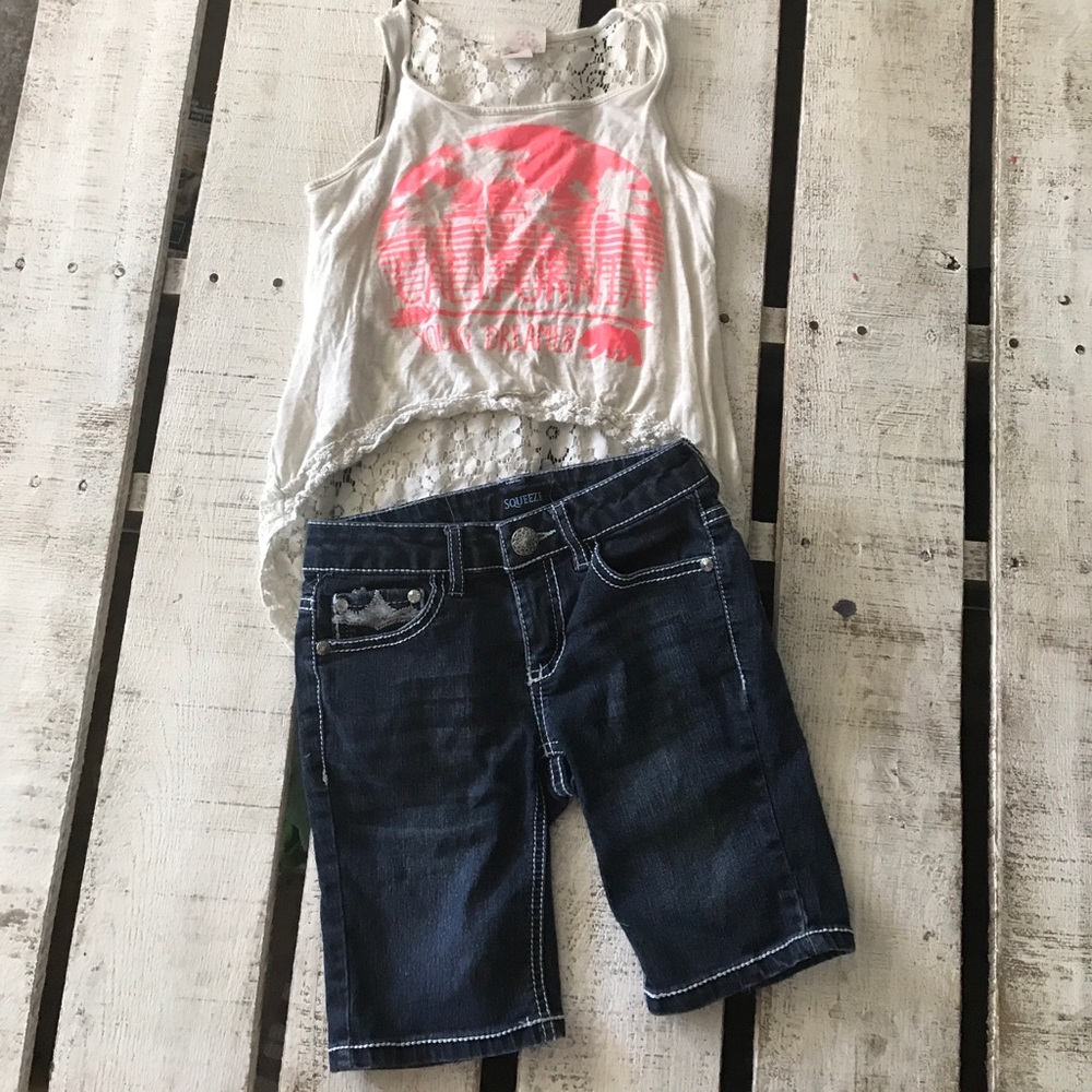 Girls lace detail tank top size 12