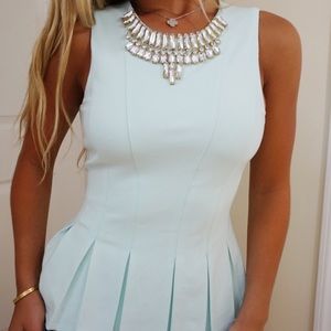Light blue peplum top - BEBE