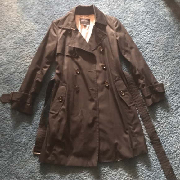 Black Banana Republic Trench Coat - Picture 2 of 7