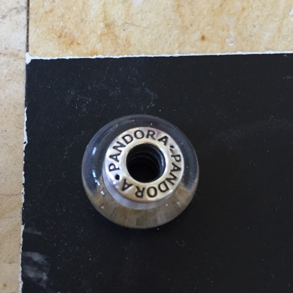 Pandora White Glass and Sterling Silver Charm