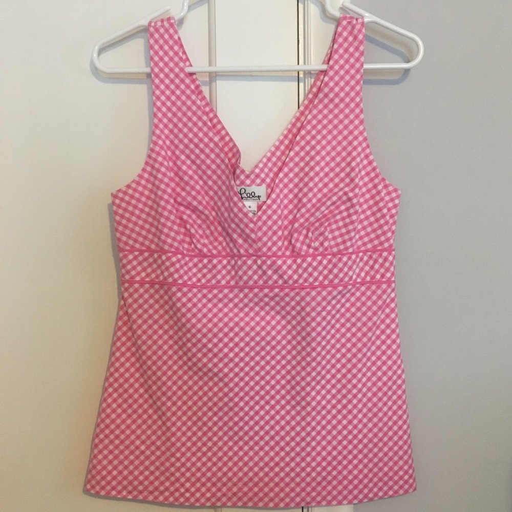 Lilly Pulitzer Pink Gingham Tank
