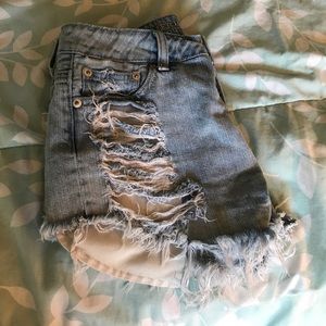 distressed cheeky shorts
