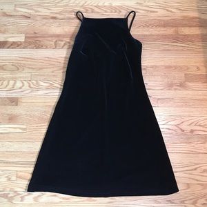 Black velvety cocktail dress
