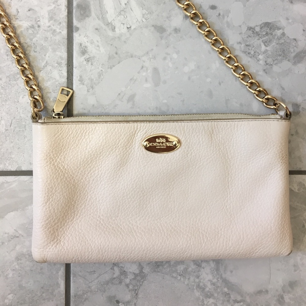 Coach white cross-body bag
