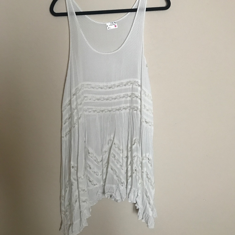 Free People White Viole Slip
