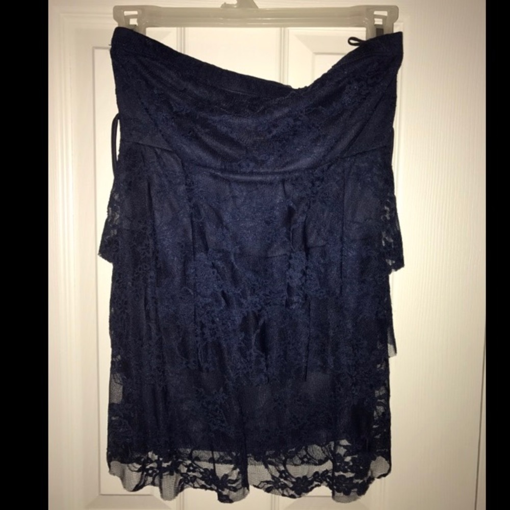 Charlotte Russe Navy Lace Halter Top