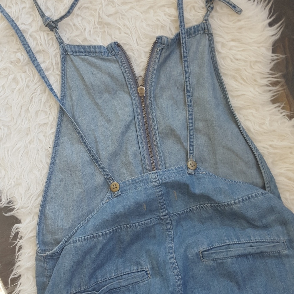 Free People denim jumpsuit overalls