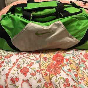 Lime-green Nike gym bag