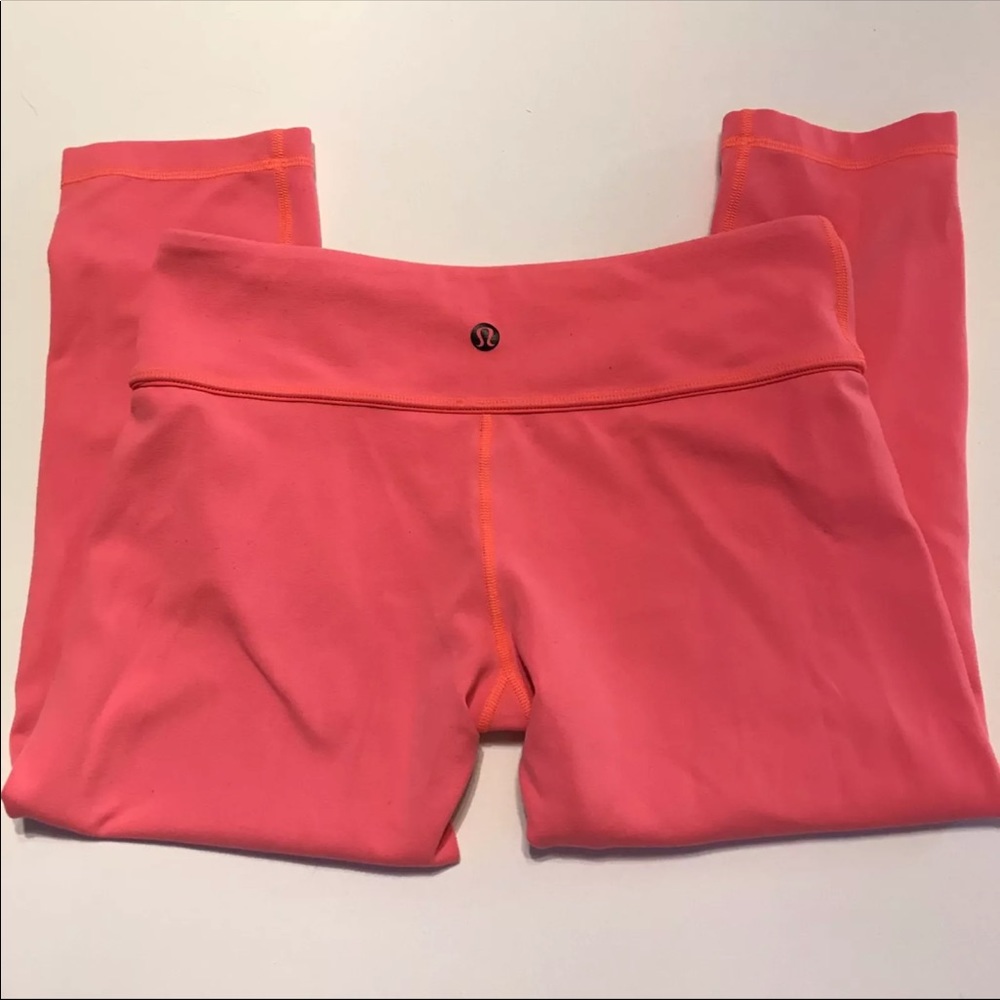 Lululemon Orange Pop Cropped Leggings SZ 8
