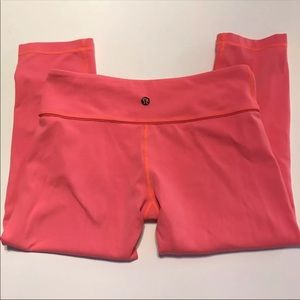 Lululemon Orange Pop Cropped Leggings SZ 8