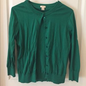 J Crew green cardigan