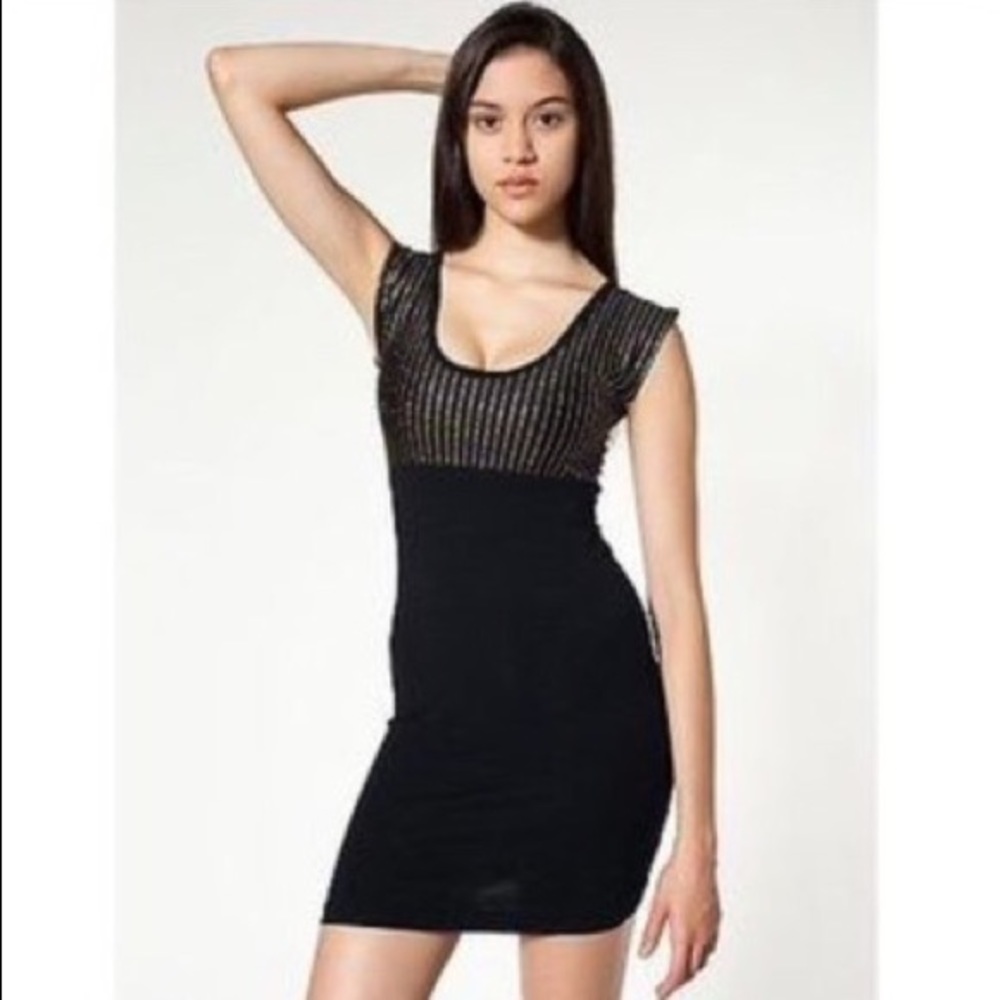 🎱 AMERICAN APPARREL Black Bodycon Glitter Dress
