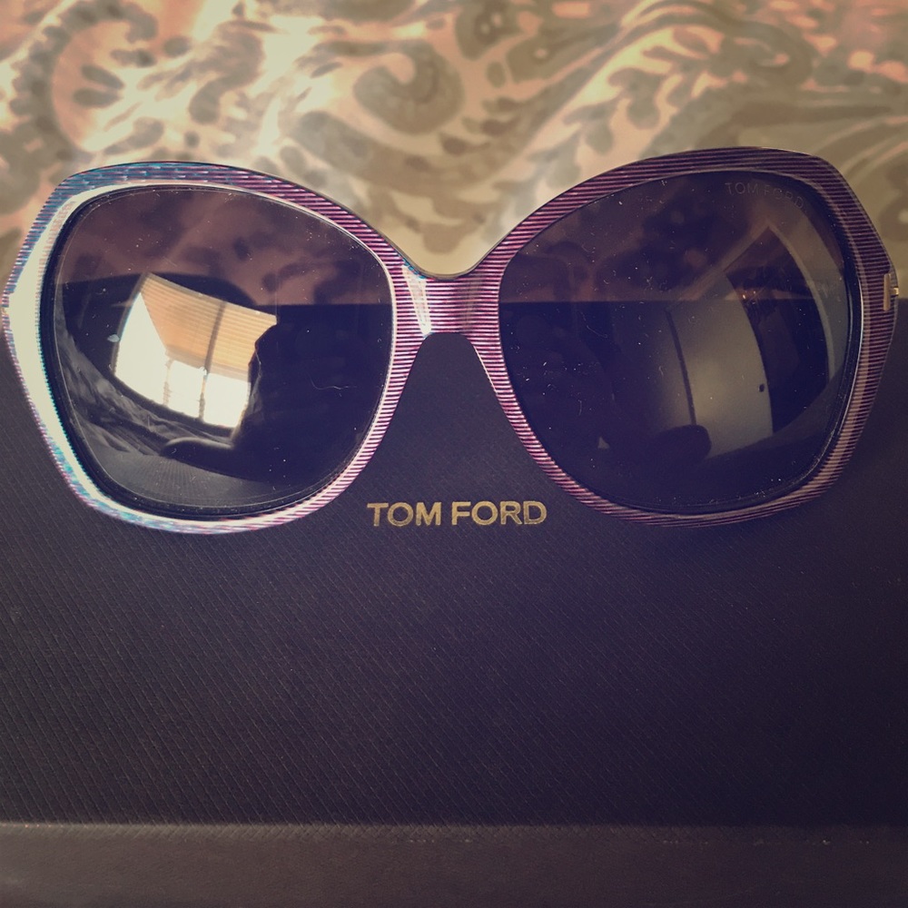 Tom Ford Metallic/Violet Woman's Sunglasses