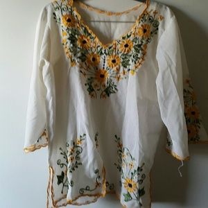 Embroidered peasant blouse