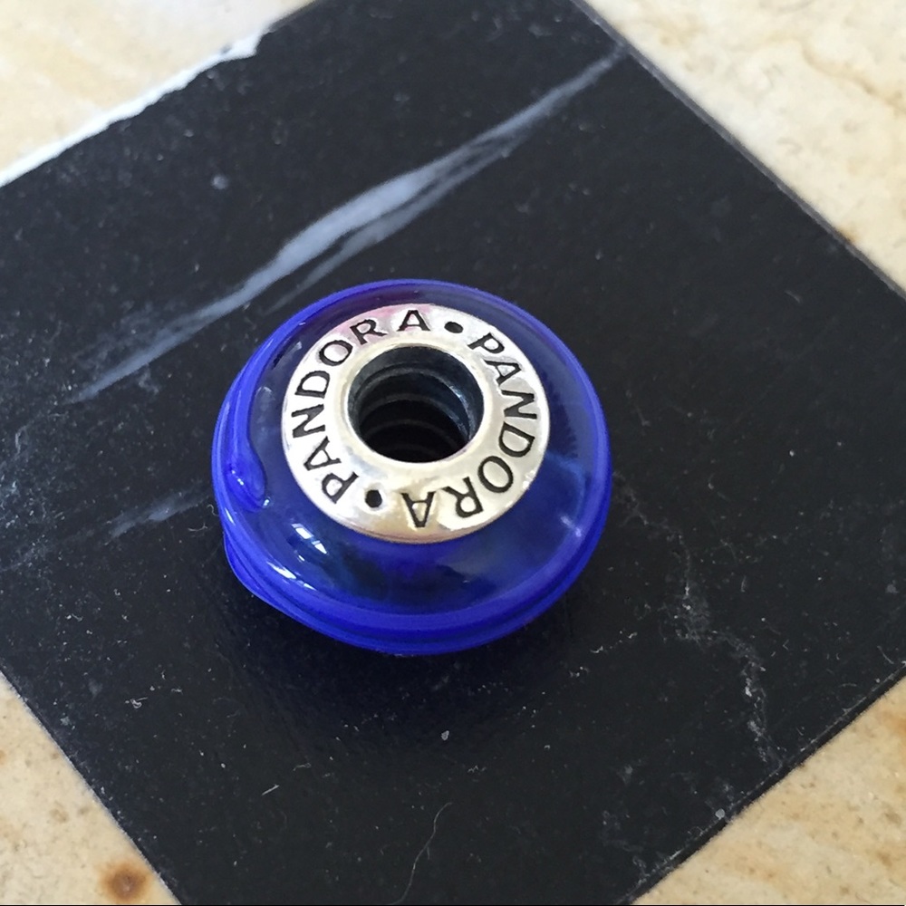 Pandora Blue Glass and Sterling Silver Charm