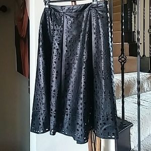Leather Like Flare Skirt