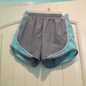 Gray, White, and Blue Nike Shorts (size small)