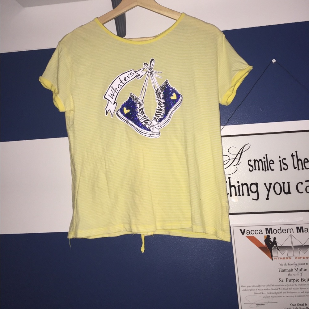 JUSTICE converse shoes shirt that say WHATEVS