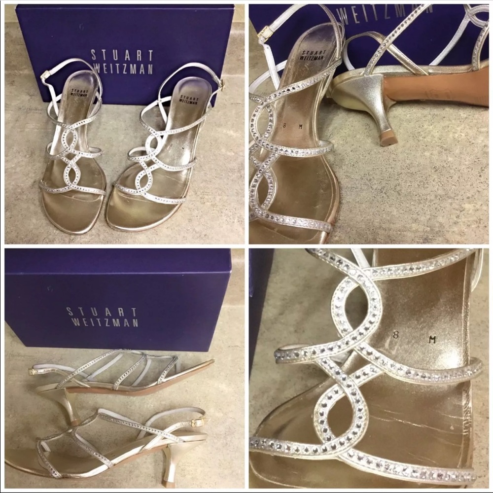 Stuart Weitzman Gold Supple Strappy Sandals 8M