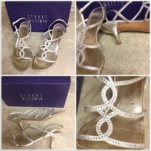 Stuart Weitzman Gold Supple Strappy Sandals 8M