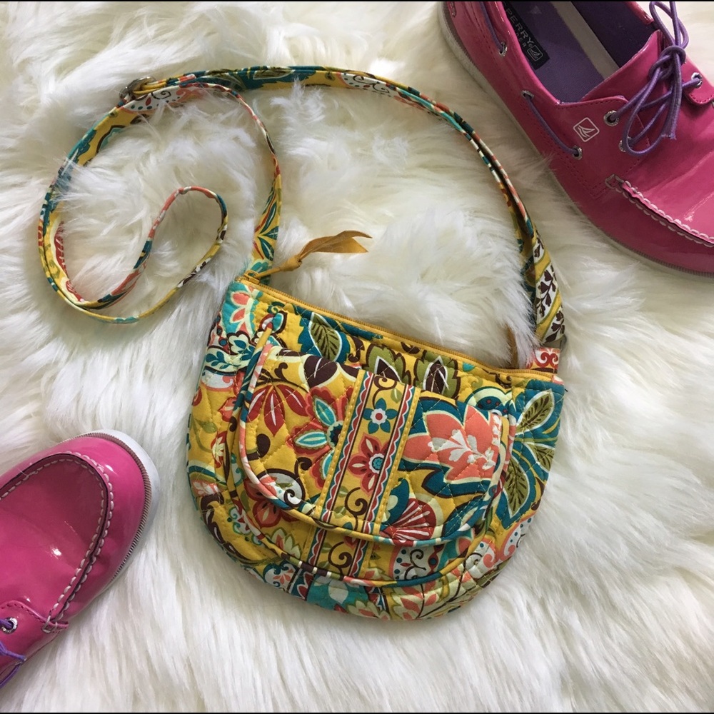 Vera Bradley Yellow Adjustable Strap Crossbody Bag
