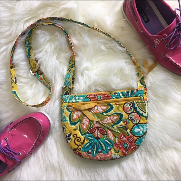 Vera Bradley Yellow Adjustable Strap Crossbody Bag - Picture 2 of 6