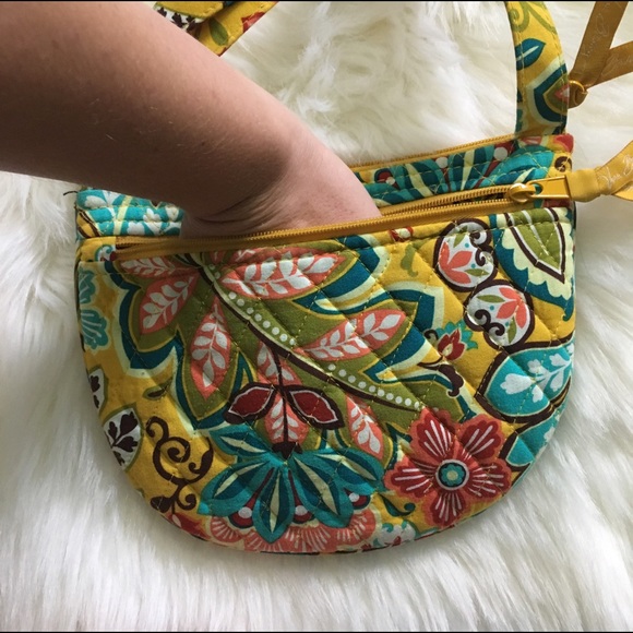 Vera Bradley Yellow Adjustable Strap Crossbody Bag - Picture 4 of 6