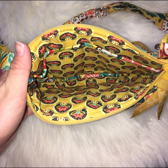 Vera Bradley Yellow Adjustable Strap Crossbody Bag - Picture 5 of 6