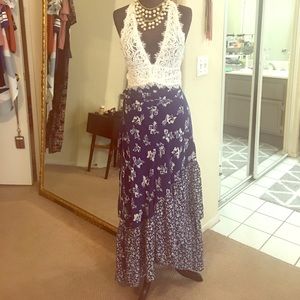 Long blue/white skirt