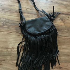 Black fringe Aldo purse