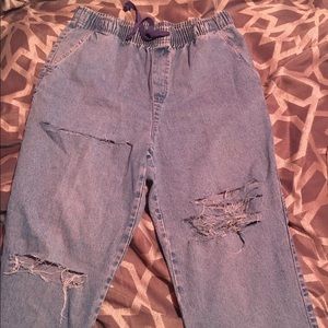 Oversized Drawstring Jeans