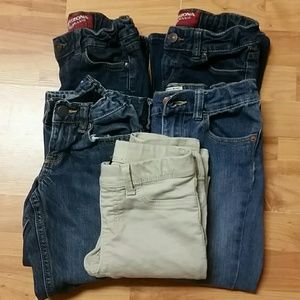 Bundled girls jeans.