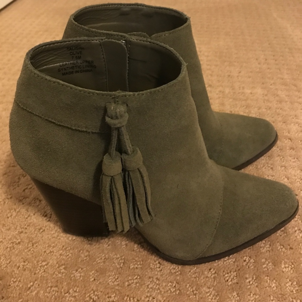 Sole Society Olive Fringe Booties