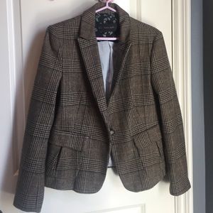 Plaid tweed blazer