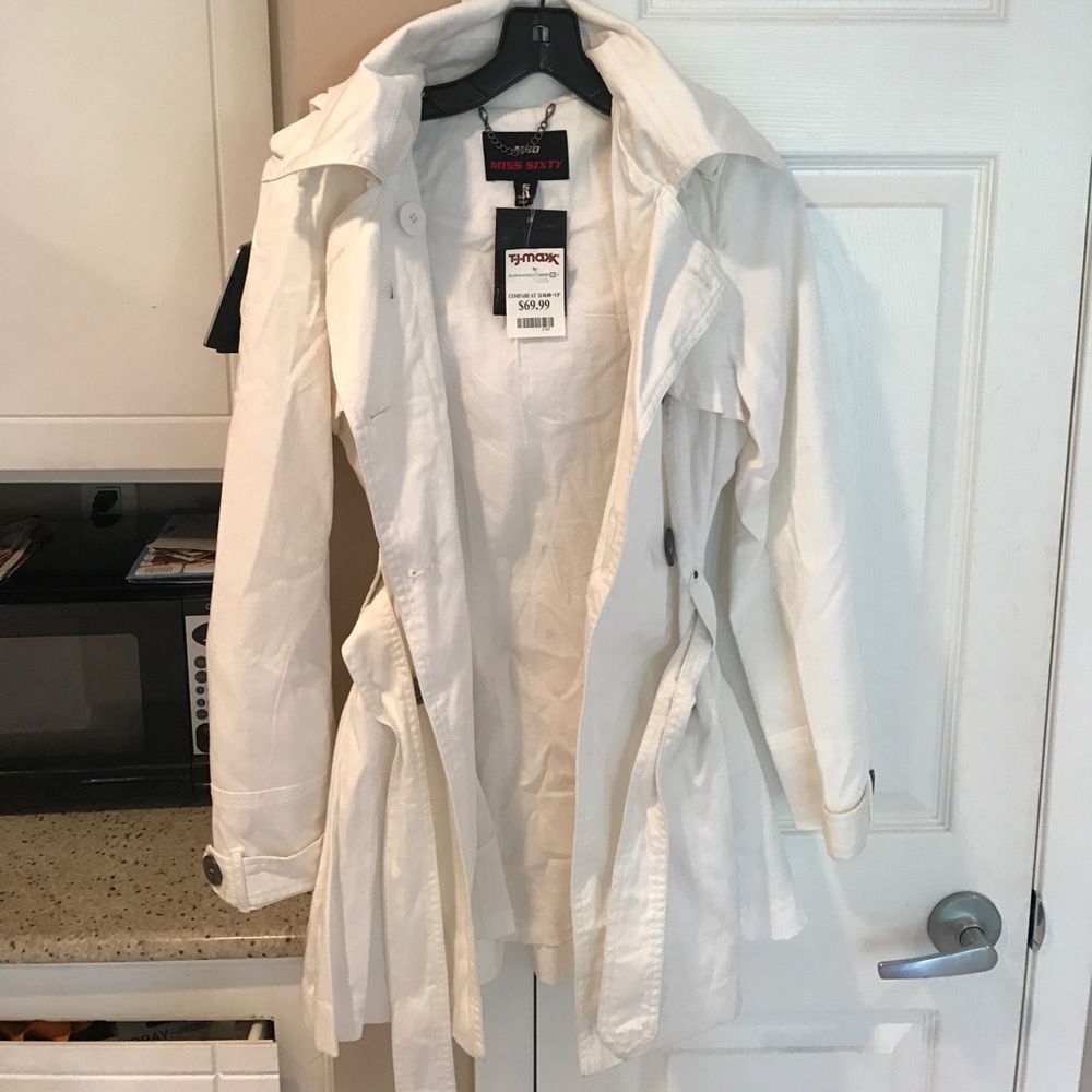 Women's White Jacket with Belt