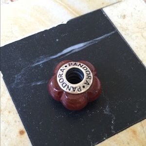 Pandora Brown Wood And Sterling Silver Charm