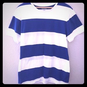 Super Soft men's navy/cream striped tshirt