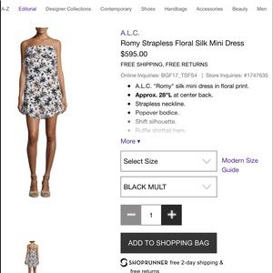 Strapless floral A.L.C dress