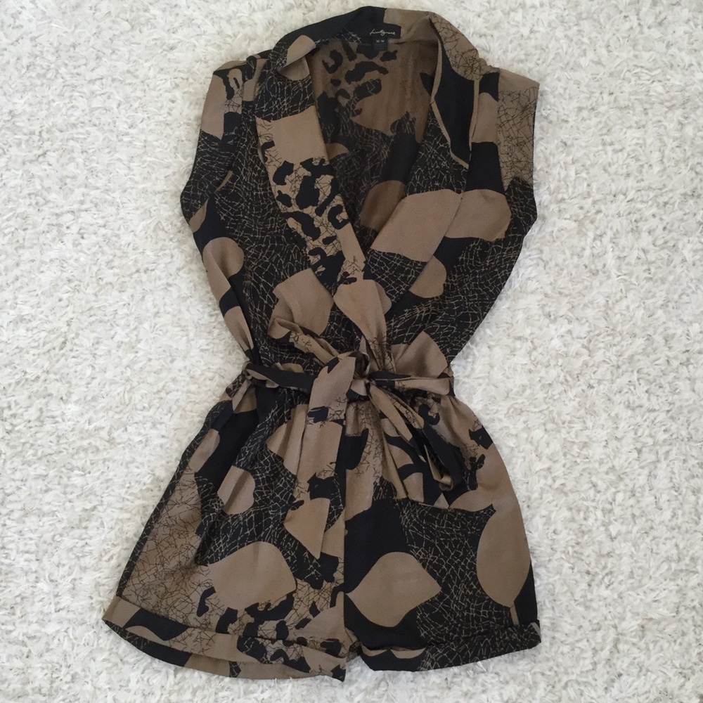 Black and Tan Romper