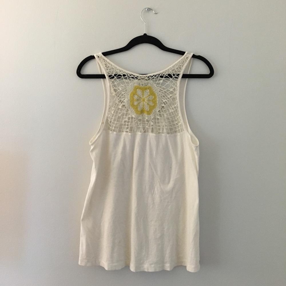 Lucky Brand Medium Crochet-Back Tank Top