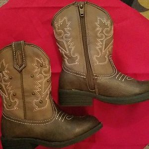 Toddler girls cowboy boots size 8 brown cowgirl