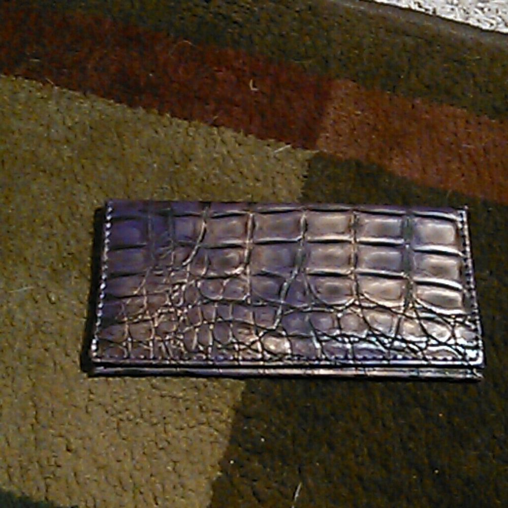 Purple leather check book cover