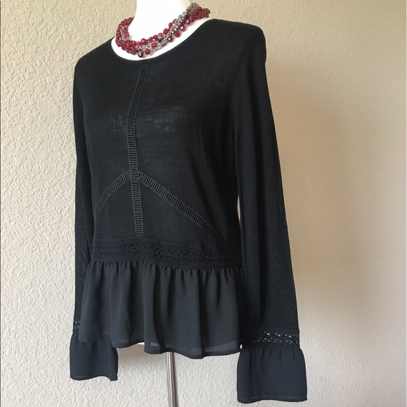 💥Sale WHBM Boho Peplum with Bell Sleeves - Picture 2 of 8