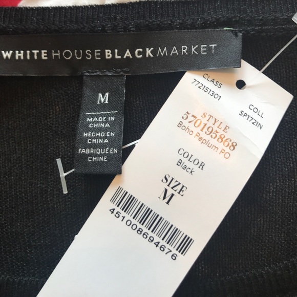 💥Sale WHBM Boho Peplum with Bell Sleeves - Picture 6 of 8