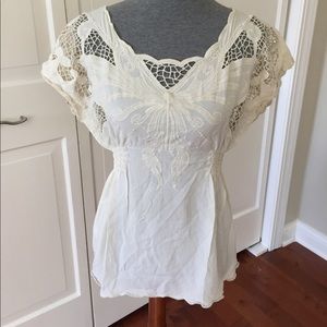 Cream cut out blouse
