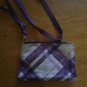 Cross Town Wallet in Plum Plaid