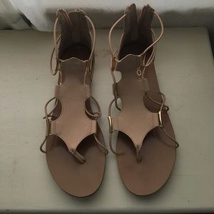 Nude and Gold Sandals